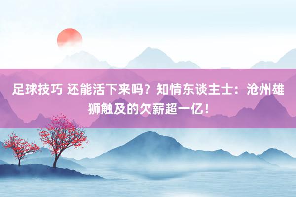 足球技巧 还能活下来吗？知情东谈主士：沧州雄狮触及的欠薪超一亿！